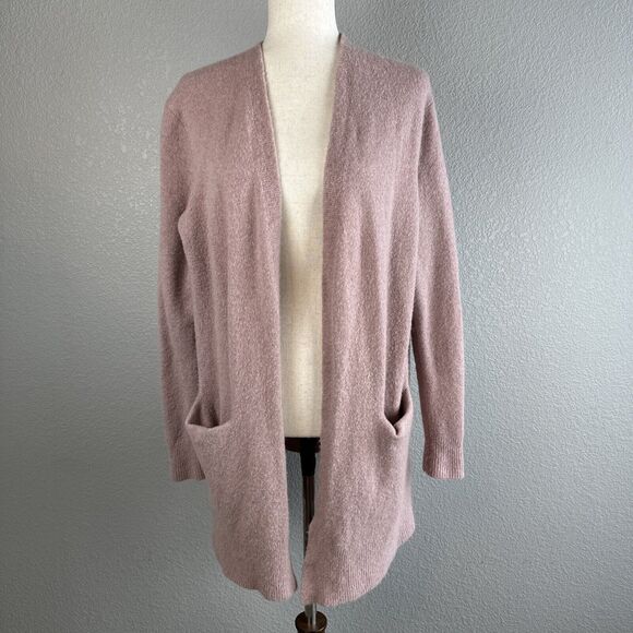 Madewell Ryder Open Front Long Cardigan Sweater Size S Pink Wool Alpaca Pockets - Picture 1 of 7